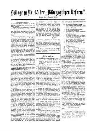 Litteratur : Beilage zu No. 45 der Pädagogischen Reform