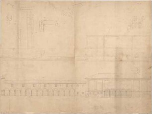 Hildebrand, Adolf von; München; Pinakotheken, Erweiterung - Teilgrundriss, Ansicht