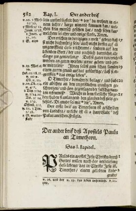 Der ander brif deß Apostels Paulu an Timotheon.