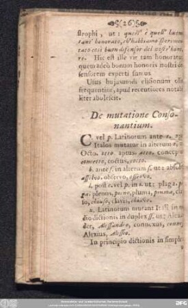 De mutatione Consonantium.