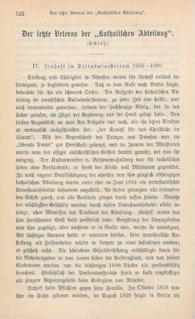 522-541 Der letzte Veteran der "katholischen Abteilung" : Schluß