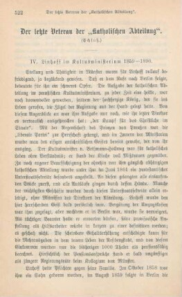 522-541 Der letzte Veteran der "katholischen Abteilung" : Schluß