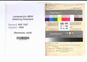 Entnazifizierung Adolf Manhenke , geb. 11.06.1896 (Prokurist)