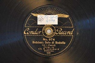 Bohème : Solo di Rodolfo; Teil I / (Puccini)