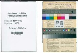 Entnazifizierung Wilhelm Schubert , geb. 29.11.1901 (Bergmann)