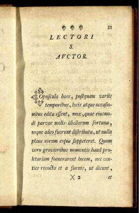Lectori s. auctor.