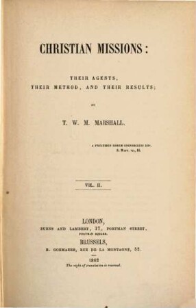 Christian Missions: their agents, their method, and their results : 3 voll., 2