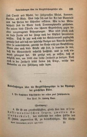 225-252 Untersuchungen über die Vergöttlichungslehre in der Theologie der griechischen Väter