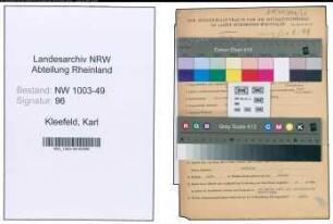 Entnazifizierung Karl Kleefeld , geb. 23.04.1893 (Werkmeister)