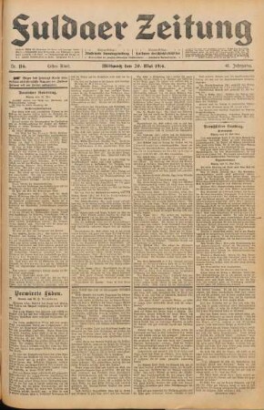 Ausgabe vom Mittwoch, den 20. Mai 1914.