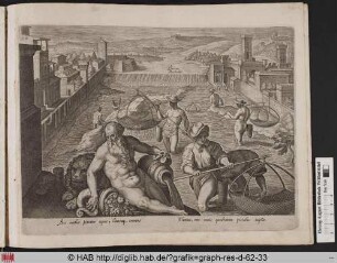 Fischfang mit Netzen im Arno.