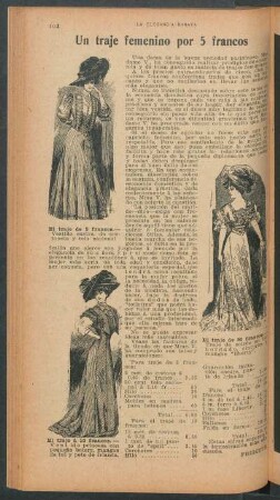 Un traje femenino por 5 francos : La elegancia barata