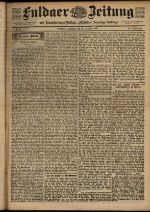 Zweite Ausgabe vom Samstag, den 14. Januar 1899.