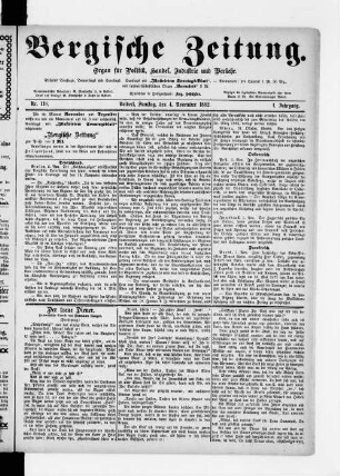 Bergische Zeitung. 1882-1888