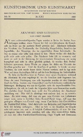 Neue Folge 30 = Jahrgang 54: Akademie und Sezession