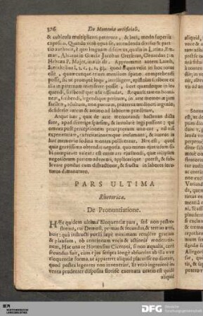 Pars Ultima Rhetoricæ. De Pronuntiatione.