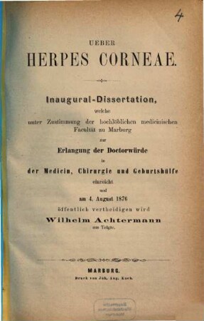 Über herpes corneae