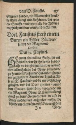 Doct. Faustus freth einem buren ein Vöder Höuwes ... Dat 35. Capittel.
