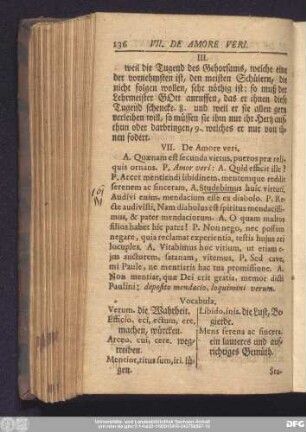 VII. De Amore veri.