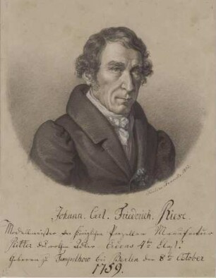 Bildnis Riese, Johann Carl Friedrich (1759-1834), Bildhauer, Porzellankünstler