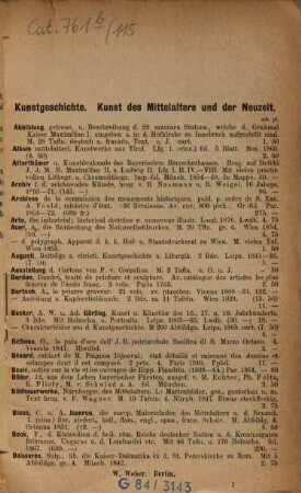 Verzeichnis antiquarischer Bücher. 115. [ca. 1877]