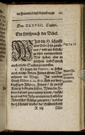 Das XXXVIII. Capitel. Ein Lobspruch der Bibel.