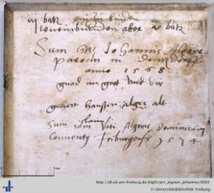Autogramm (Aus: UB Freiburg, L O 1906,c)