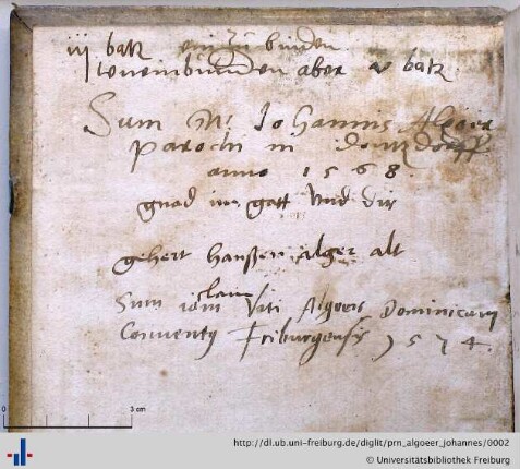 Autogramm (Aus: UB Freiburg, L O 1906,c)