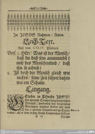 Leichenpredigt : Christliche Leichpredigt. Leich-Text. Außlegung. Gebrauch. Ehren-Gedächtnuß