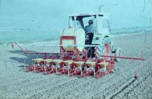 Fotografie: Säverfahren, Einzelkornsaat, Zuckerrübe, Bandspritzung