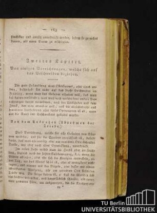 Zweites Kapitel. Von einigen Verrichtungen, welche sich auf das Beschneiden beziehen.