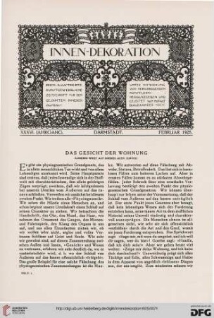 36: Das Gesicht der Wohnung : Äusseres wirkt auf Inneres aktiv zurück