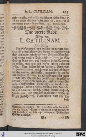 Die vierte Rede wider dem L. Catilinam.