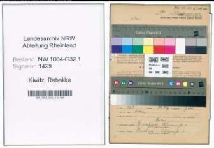Entnazifizierung Rebekka Kiwitz , geb. 12.05.1886 (Fuersorgerin)