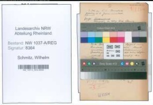 Entnazifizierung Wilhelm Schmitz , geb. 04.05.1900 (Lehrer)