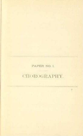 Paper No. I. Chorography