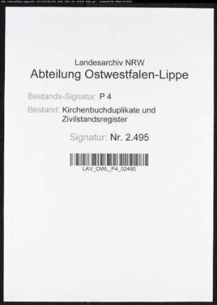 Kirchenbuchduplikat der evangelischen Gemeinde Westerhofen-Syburg, Kreis Iserlohn (GHT 1824, 1831-1832, 1834). (Gemeinde: Evangelische Gemeinde)