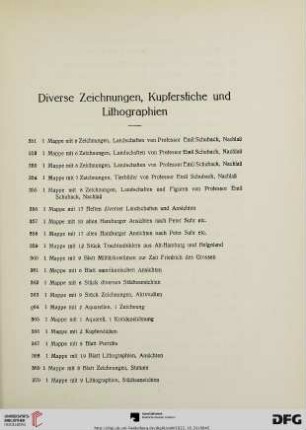 Diverse Zeichnungen, Kupferstiche und Lithographien (Nr. 351-419)