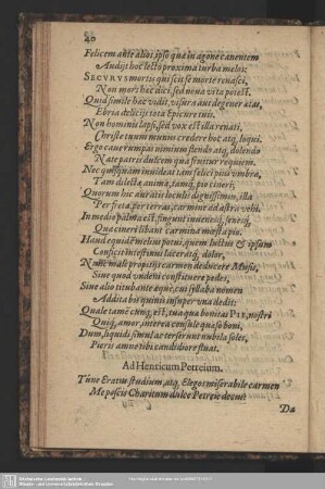 Ad Henricum Petreium