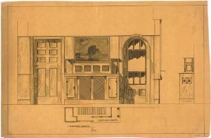 Billing, Hermann; Baden-Baden, Vincentistr. 21-23; Villa E. Maurer - Speisezimmer, Buffet (Ansichten; Schnitte)