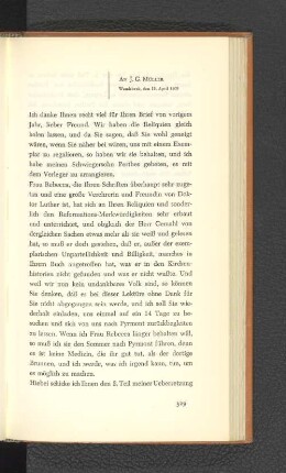 An J. G. Müller Wandsbeck, den 18. April 1809