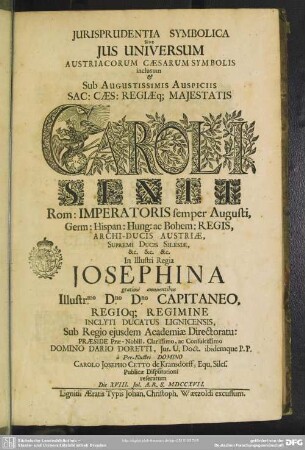 Iurisprudentia Symbolica Sive Ius Universum Austriacorum Caesarum Symbolis inclusum