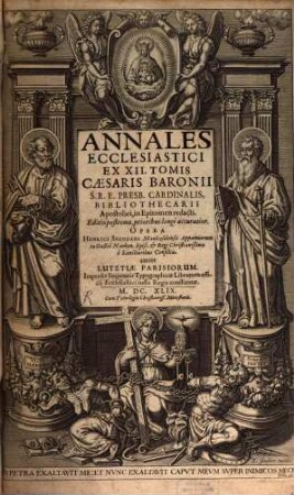 Annales Ecclesiastici : Ex XII. Tomis Caesaris Baronii S. R. E. Presb. Cardinalis, Bibliothecarii Apostolici, in Epitomen redacti, [1]