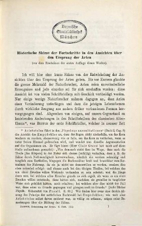 Ch. Darwin's Gesammelte Werke : Auswahl in 6 Bänden. Aus dem Englischen übersetzt von J. Victor Carus, 2