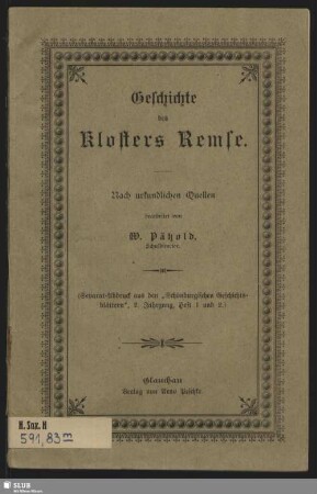 Geschichte des Klosters Remse