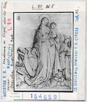 Meister E.S.: Madonna mit Engel. Dresden, Kupferstichkabinett