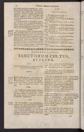 130-160, Titulus CXXVIII. Sanctorum Cultus et Festa.