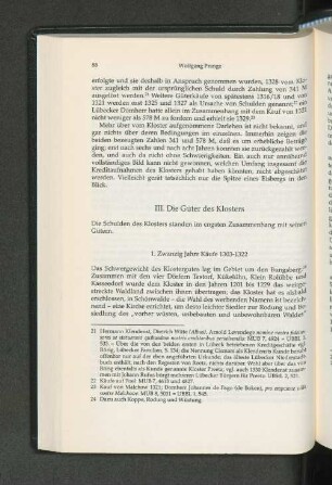 1. Zwanzig Jahre Käufe 1303-1322