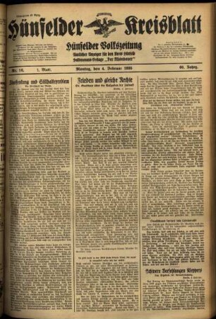 Erste Ausgabe vom Montag, den 04. Februar 1935.