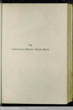 VII. Cistercienser-Kloster Sittichenbach